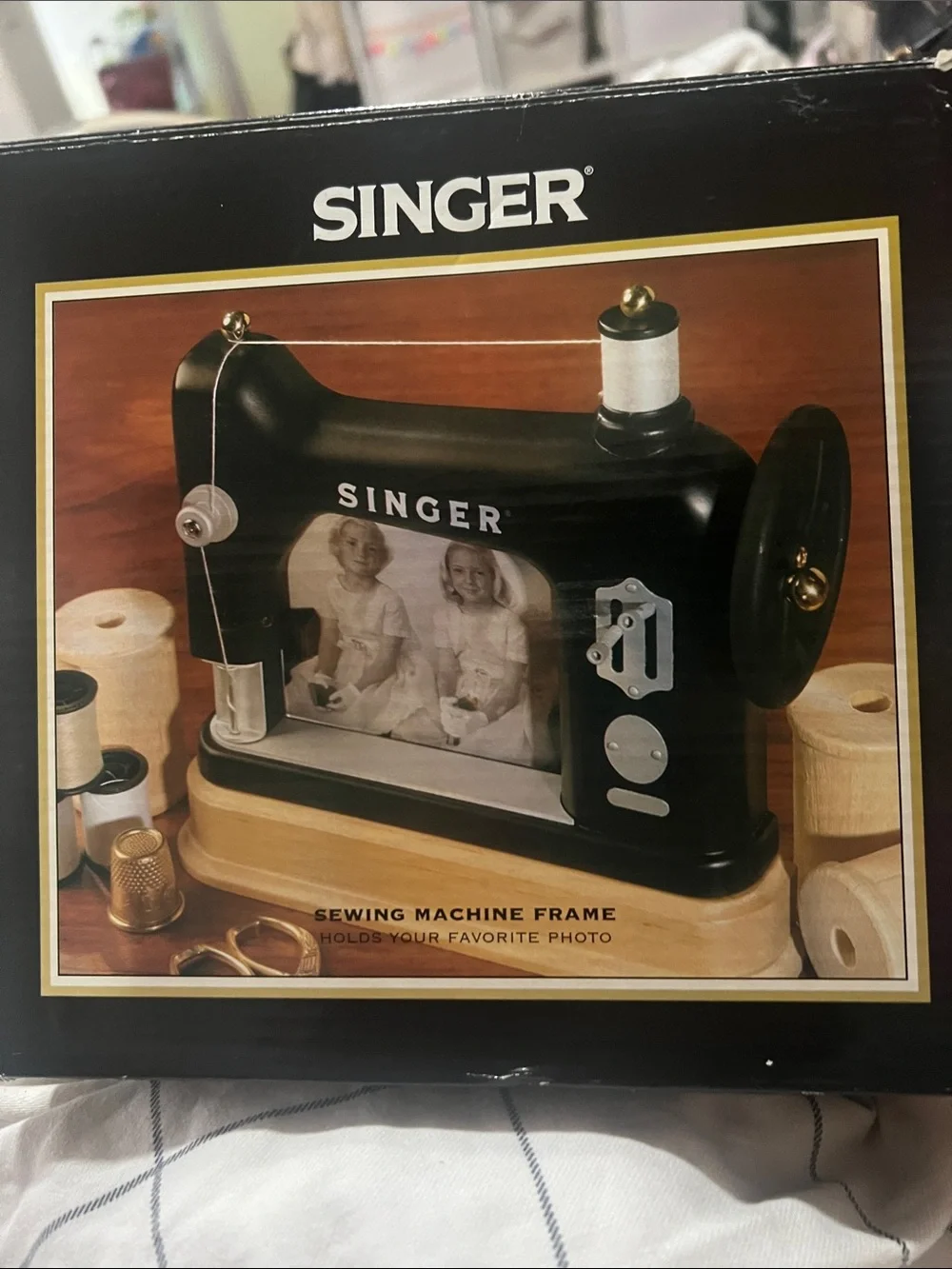 Singer Black Sewing Machine Frame Picture Holder